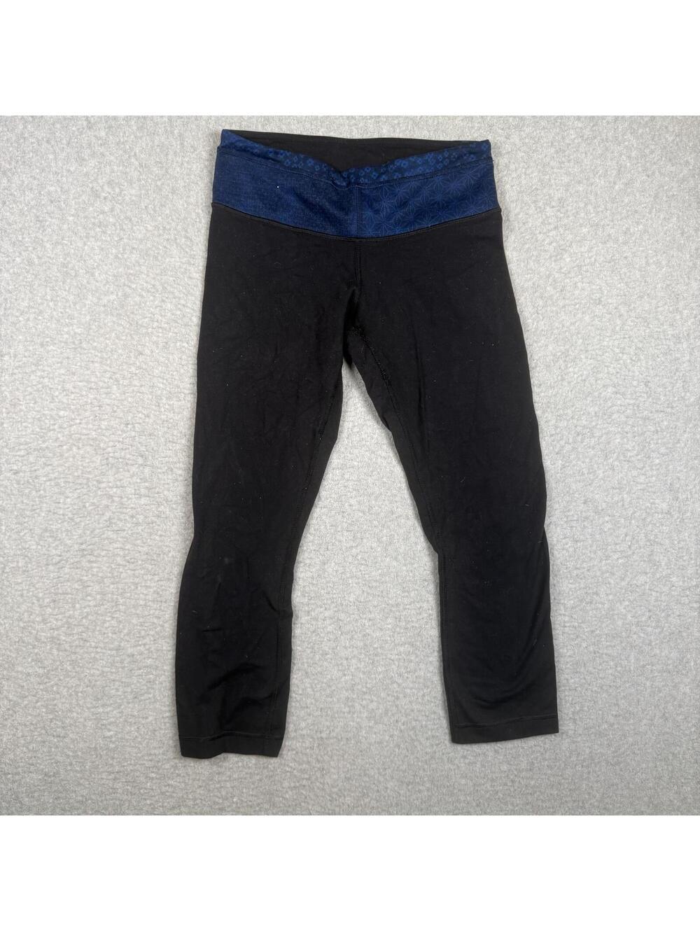 Lululemon Reversible Yoga Leggings SIZE 4 BLACK/BLUE Athleisure
